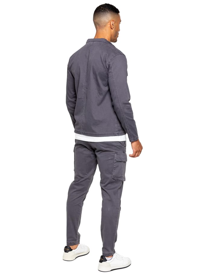 Enzo | Heren Cargo Tracksuit Set - Grijs
