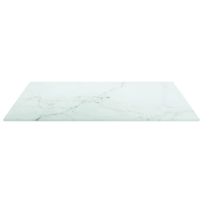 vidaXL - Tafelblad - 50x50 - cm - 6 - mm - gehard - glas - met - marmeren - design - wit