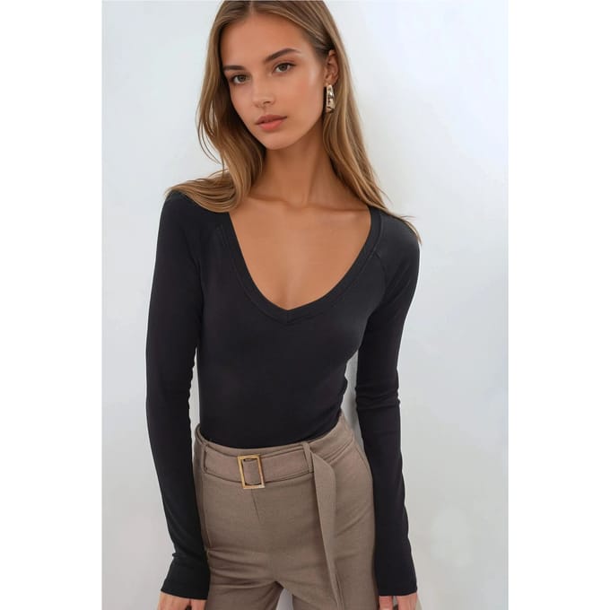 V-hals Langemouw Fitted Blouse