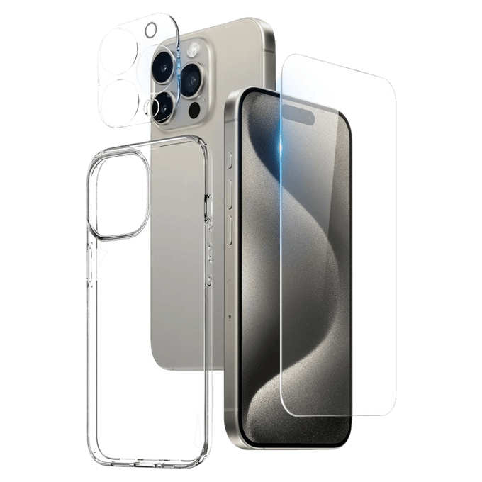 Northjo Apple iPhone 15 Pro All-in-One Protection Pack Transparant