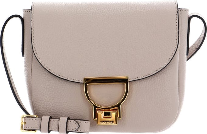 COCCINELLE Leren Schoudertas Arlettis Handbag Grained Leather Powder Pink Beige