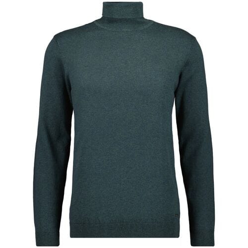 Ragman Trui Col Cotton Cashmere Uni Donker Groen Melange / male