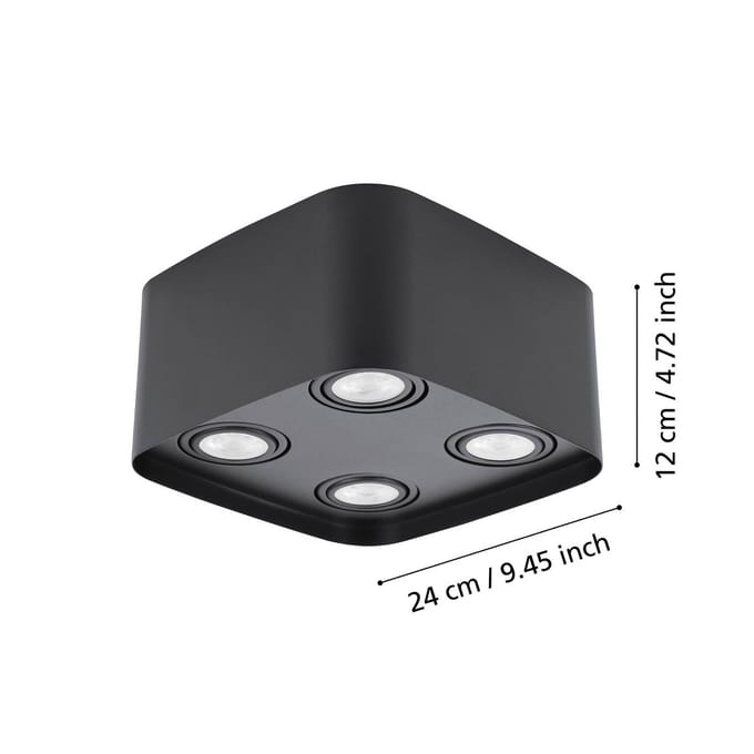 EGLO connect.z Caminales-Z Smart Plafondlamp - GU10 - 24 cm - Zwart - Instelbaar RGB & wit licht - Dimbaar - Zigbee