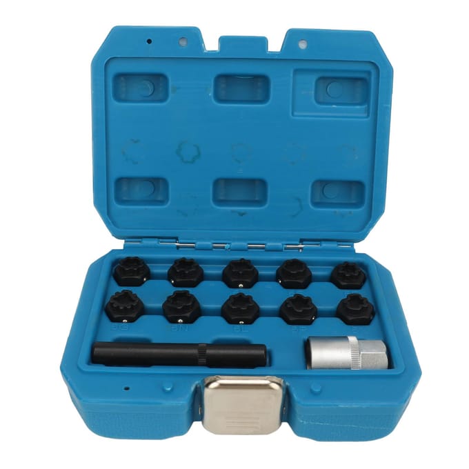 Kit de 12 clés pour écrous de roue antivol Antirouille Antivol Douille d'installation et de retrait Outil de remplacement pour Benz blue