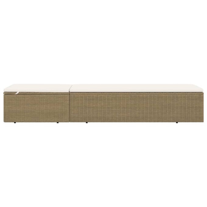 vidaXL - Ligbed - poly - rattan - bruin - en - crèmewit
