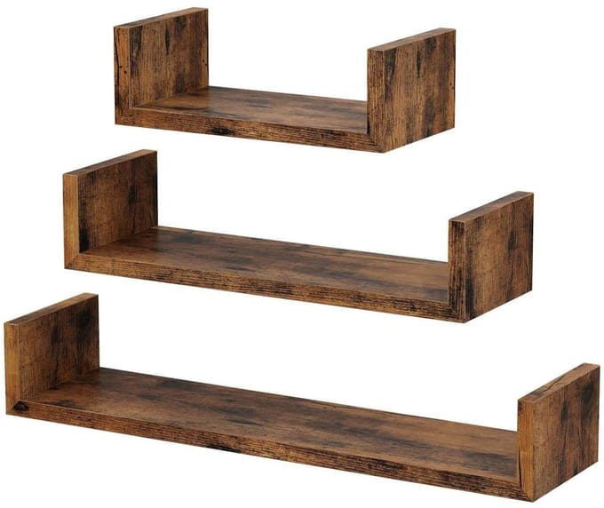 BEGRYF - Wandplanken - rustiek bruin - set van 3 30/45/60 cm