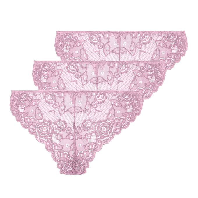ONLY dames 3P microfiber brazillians kant chloe roze