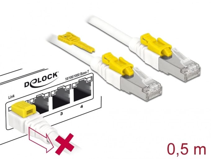 Delock Cable RJ45 Secure Cat.6A 0.5 m