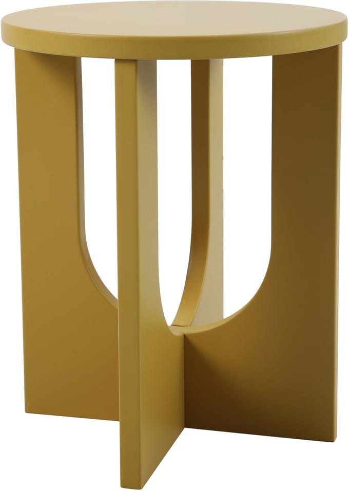 Bijzettafel Kysdajore rond 50x40 cm mosterdgeel [en.casa]