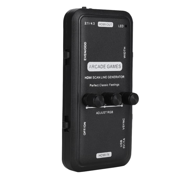 Draagbare HDMI Video Beeld Scanlijn Generator voor ARCADE SPELEN black