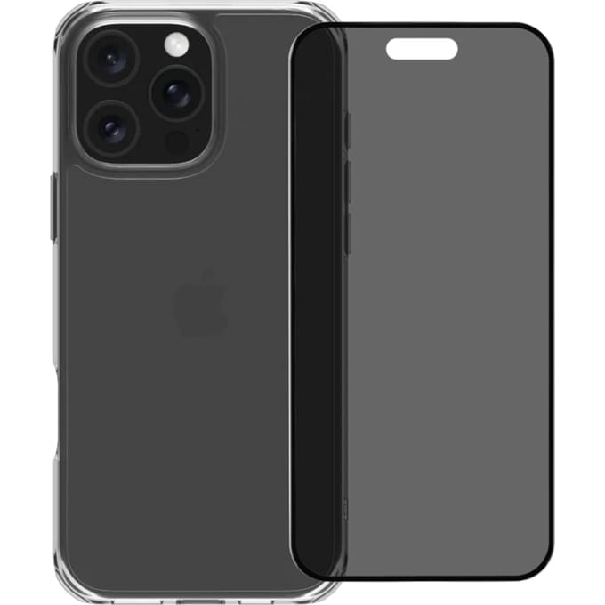 BlueBuilt Protective Back Cover iPhone 16 Pro Max Transparant + Privacy Screenprotector