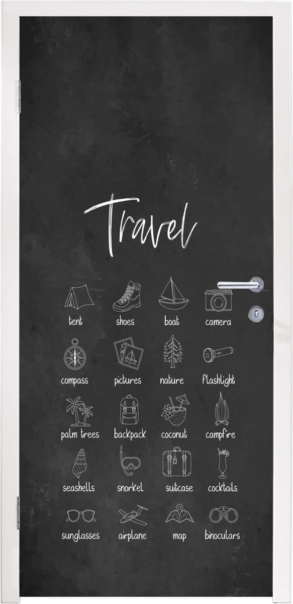 Deursticker Spreuken - Quotes - Travel - Kompas - Natuur - 85x205 cm - Deurposter