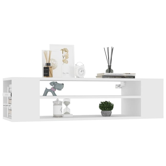vidaXL - Tv-hangmeubel - 100x30x26,5 - cm - bewerkt - hout - wit