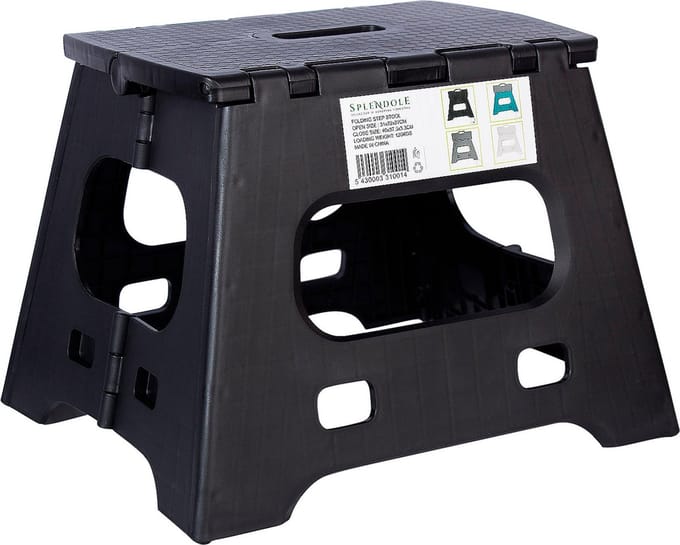 Splendole Keukentrap - huishoudtrap - Opstapkrukje - 27 CM - Zwart