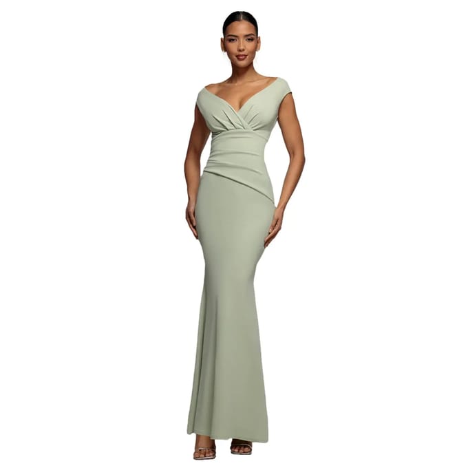 Off-shoulder jurk dames Goddiva Maxi