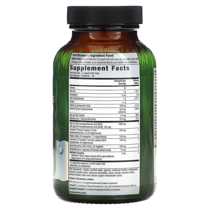 Irwin Naturals, Extra Fort avec Extrait de Curcuma Inflamma-Less, 60 Gélules Liquides