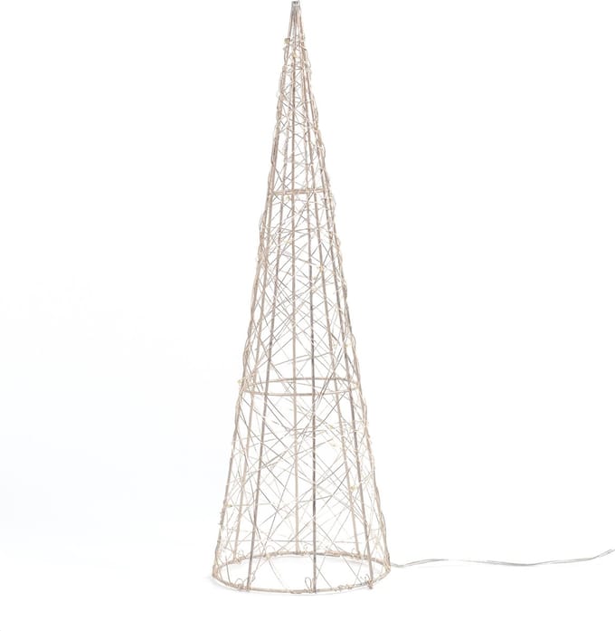 Anna Collection LED kegel kerstboom lamp - goud - metaal - 40 cm - piramide