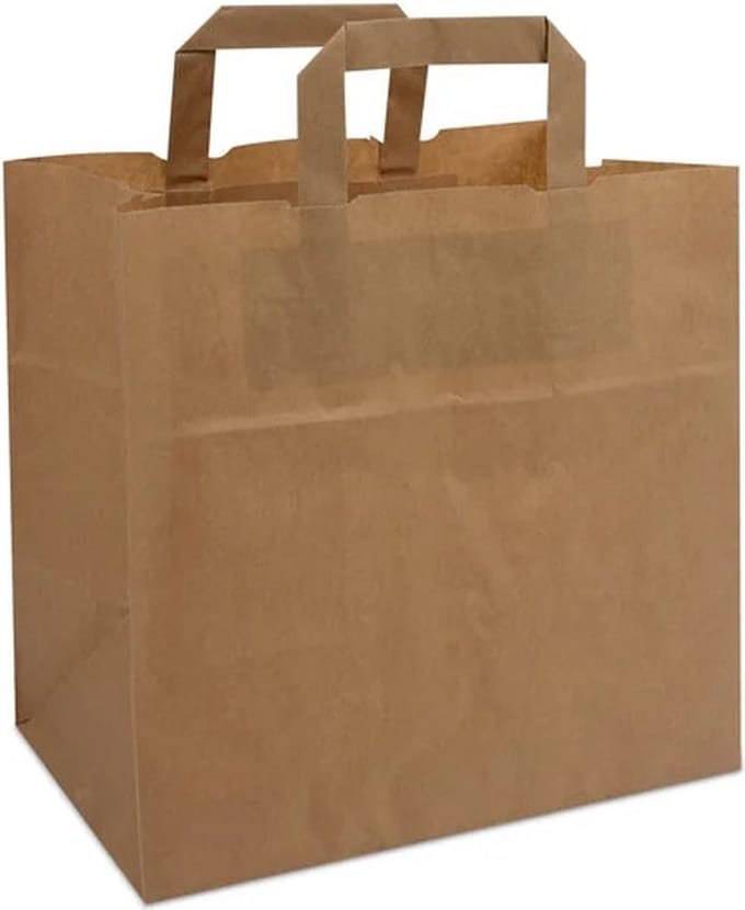 Cadeautasjes met platte handgreep, budget tassen bruin, 45x17x47cm (150 stuks)