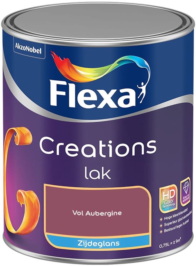 Flexa - Creations Lak Zijdeglans - Vol Aubergine - Mengverf - 750 Ml