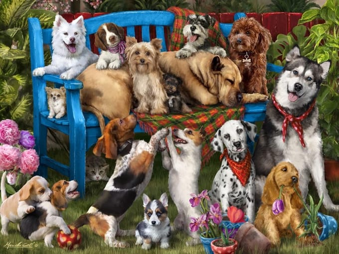 Honden Galore Puzzel 550 Stukjes - Mooie Hondenafbeelding
