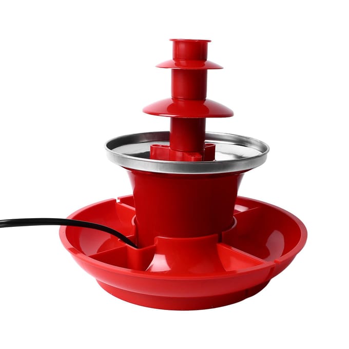 3-laags elektrische chocoladefonduefonteinmachine voor feesten Dip aardbeien appelpartjes red