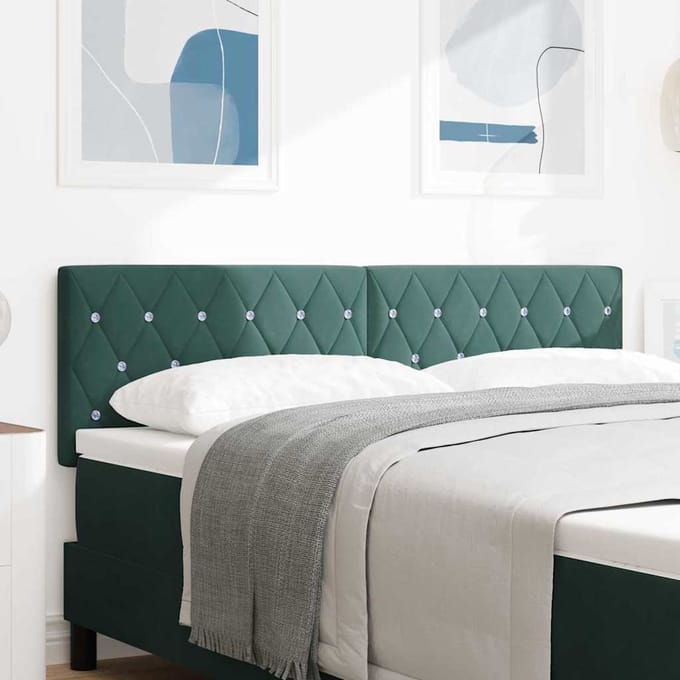 vidaXL - Hoofdbord - Donkergroen - 144 - cm - Fluweel