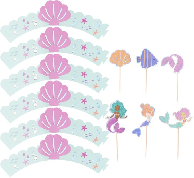 Cupcake Decoratie Set - Mermaid Magic - 6 sets