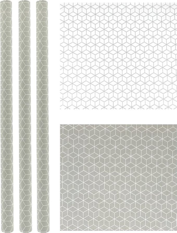 Cube Design cadeaupapier 500 x 70cm - 3 stuks