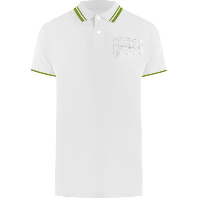 Korte Mouw Kraag Rekbare Logo Poloshirt in Wit