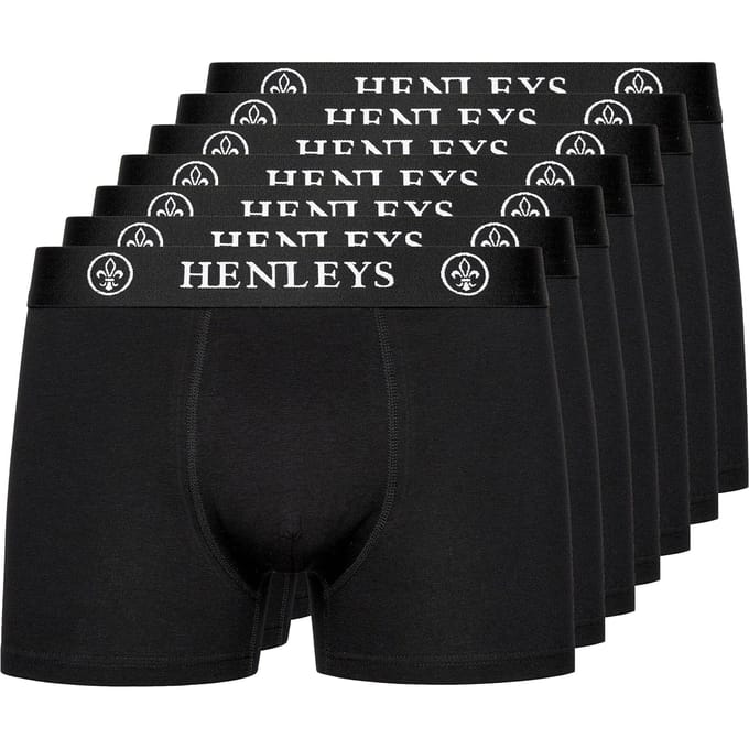 Henleys Heren McBlacken Boxershorts (Set van 7) (Zwart)