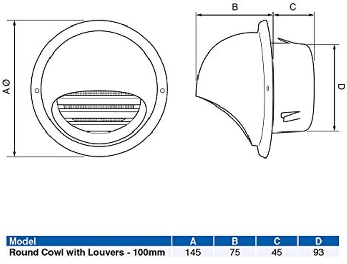 Ronde Afzuigkraan met Ventilatiegleuven - 10 cm voor Efficiënte Luchtstroom