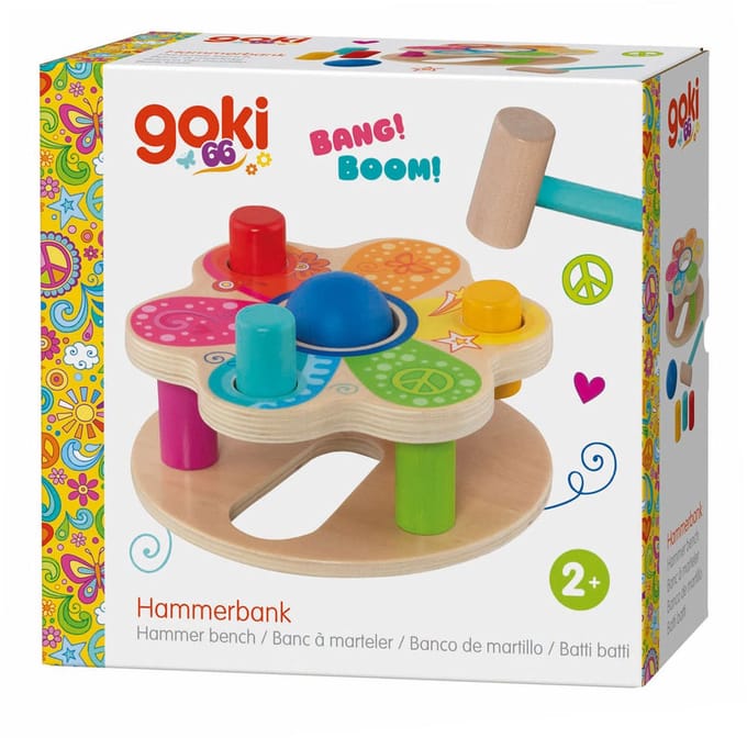 GOKI Klopbank - Flower Power - 6 Delen - Hout - 1 Jaar