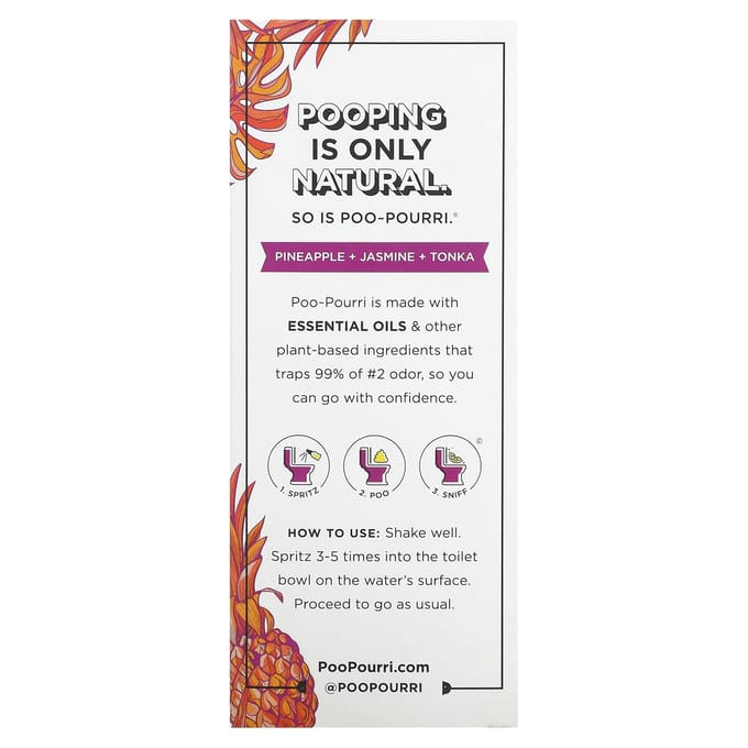 Poo-Pourri, Travel-ready Soil Spray, Tropic It'S Hot, 59Ml(2Oz)