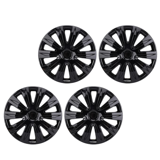 4 Stuks 16 inch Wielnaafkap Volledige Bescherming Stijlvolle Look Universele Pasvorm Klik-On R16 Wielvelgdeksel black