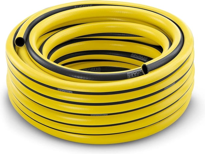 Kunststof tuinslang zwart geel - Primo Flex 3/4 inch 25 meter