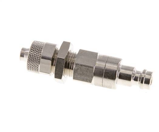 Vernikkeld Messing DN 5 Luchtkoppeling Insteeknippel 6x8 mm Push-On Schotkoppeling Double Shut-Off - CLP5-NB-BN-SV-6