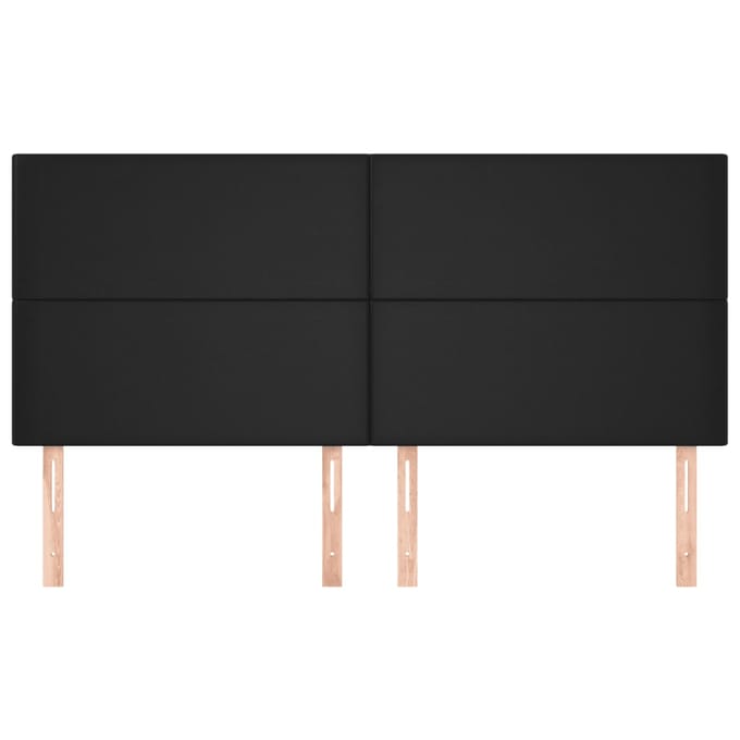 vidaXL - Hoofdbord - zwart - 200x5x118/128 - cm - kunstleer