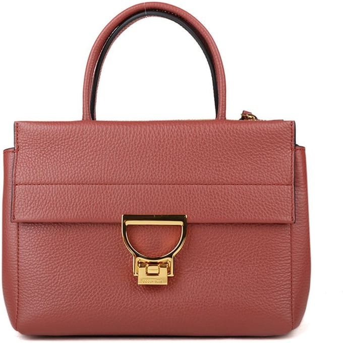 COCCINELLE Leren handtas schoudertas Arlettis Handbag Grained Leather Brandy bruine
