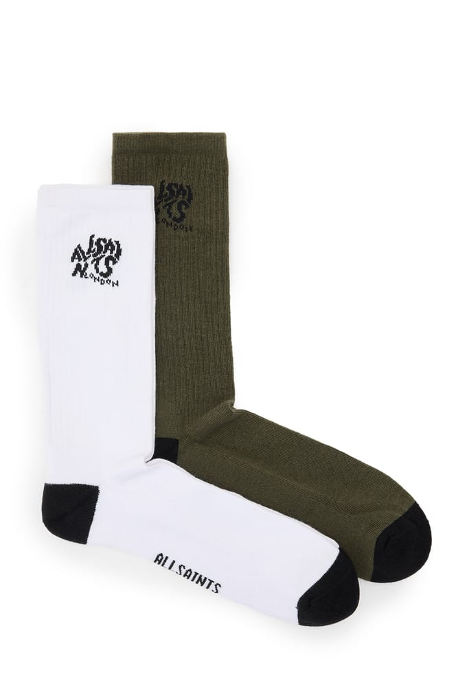 AllSaints Underground Socks 2 Eden Green Größe: M/L | Unterwäsche Outlet | Herren | Grün