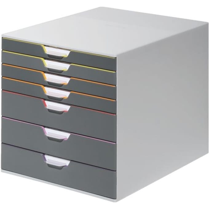 Durable VARICOLOR 7 - 7607 760727 Ladebox Grijs DIN A4, DIN C4, Folio, Letter Aantal lades: 7