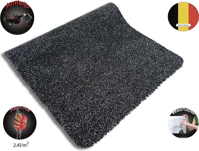 JYG Deurmat KATCOT SUPERABSORB katoen zwart/antraciet 60 x 120cm - droogloopmat