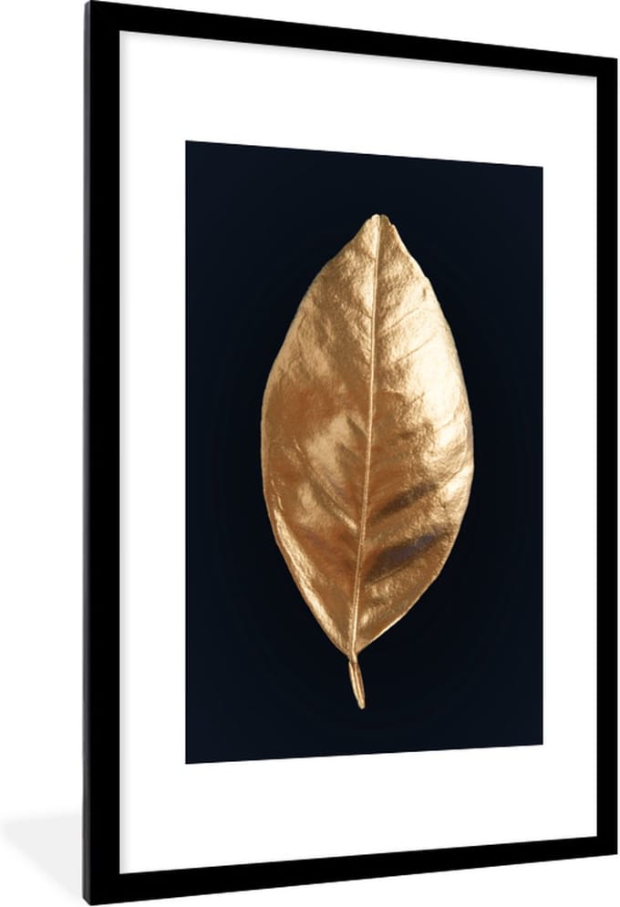 Fotolijst incl. Poster - Goud - Blad - Luxe - 60x90 cm - Posterlijst