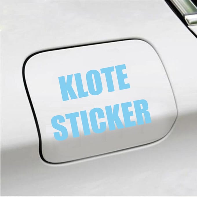 Bumpersticker - Klote Sticker - 8,2 X 12,7 - Licht Blauw