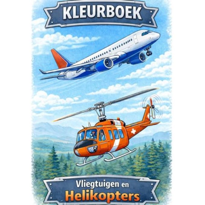 Kleurboek, Vliegtuigen & Helikopters. - H. Mourits
