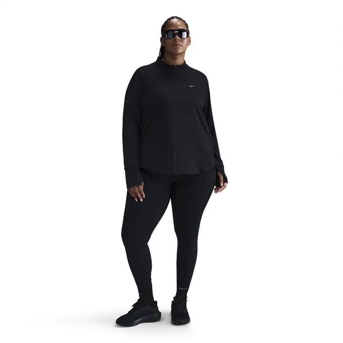 Dames lange mouwen shirt met half-rits Nike dri-fit