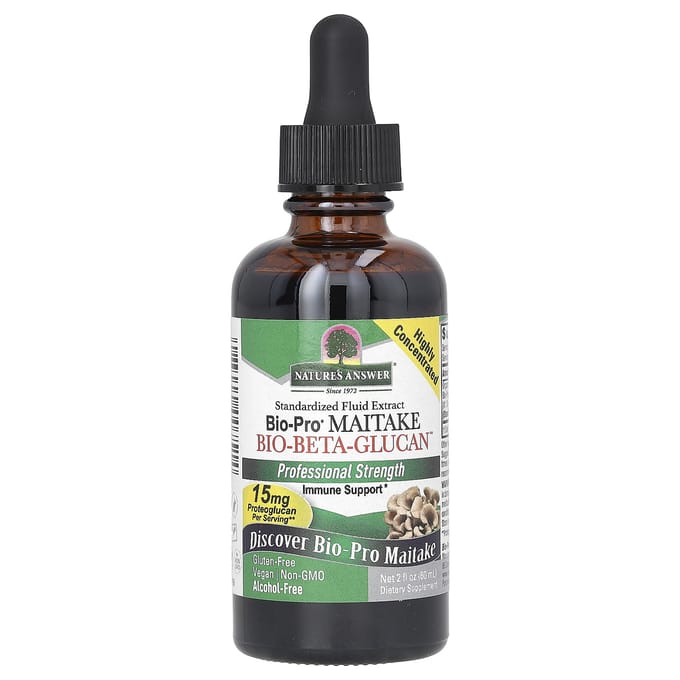 Nature'S Answer, Bio-Pro Bladpaddenstoel Bio-Bèta Glucaan, Alcoholvrij, 15mg, 60ml(2 fl oz)