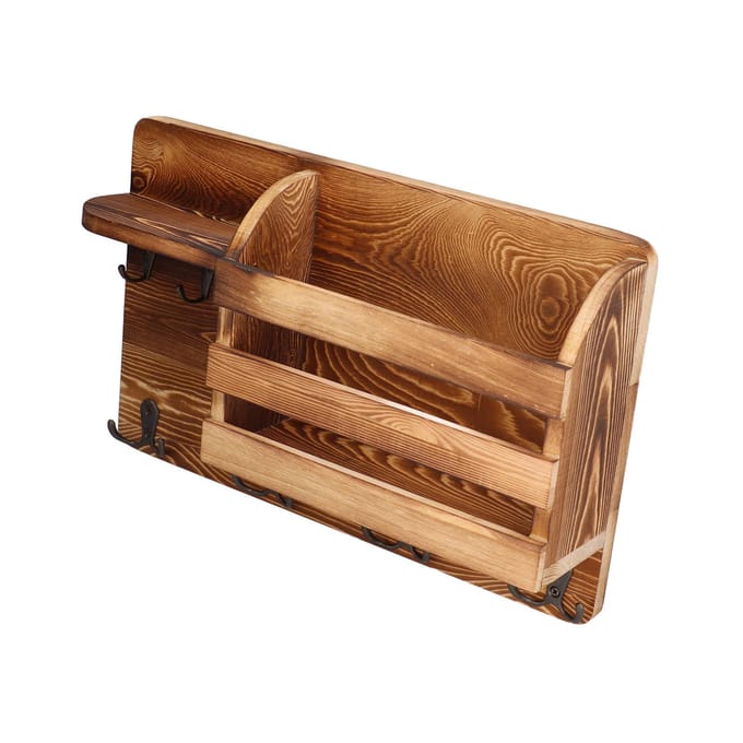 Étagère Murale Polyvalente Créative Vintage en Bois Support de Rangement pour Salon Bureau brown