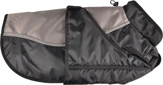Flamingo Winterjas Zane Zwart&Grijs - Hondenkleding - 75 cm