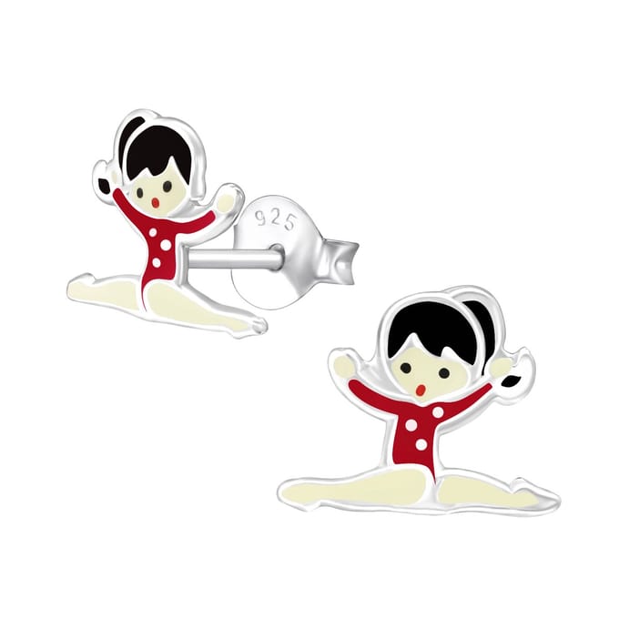 Princess Oorbellen Aibi Red- 925 Zilver - Turnster/Ballet - 8x10mm