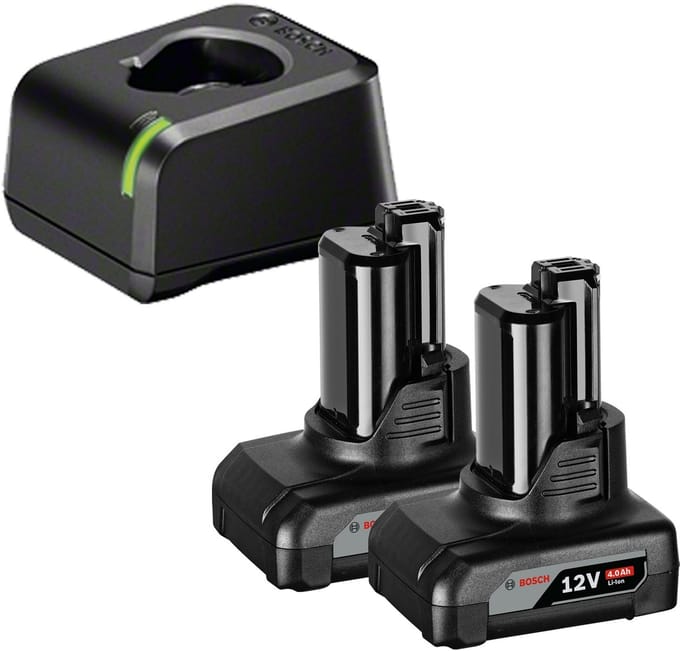 Bosch accustartset GBA 12 Volt / 2x 4.0 Ah + snellader GAL 12V-20